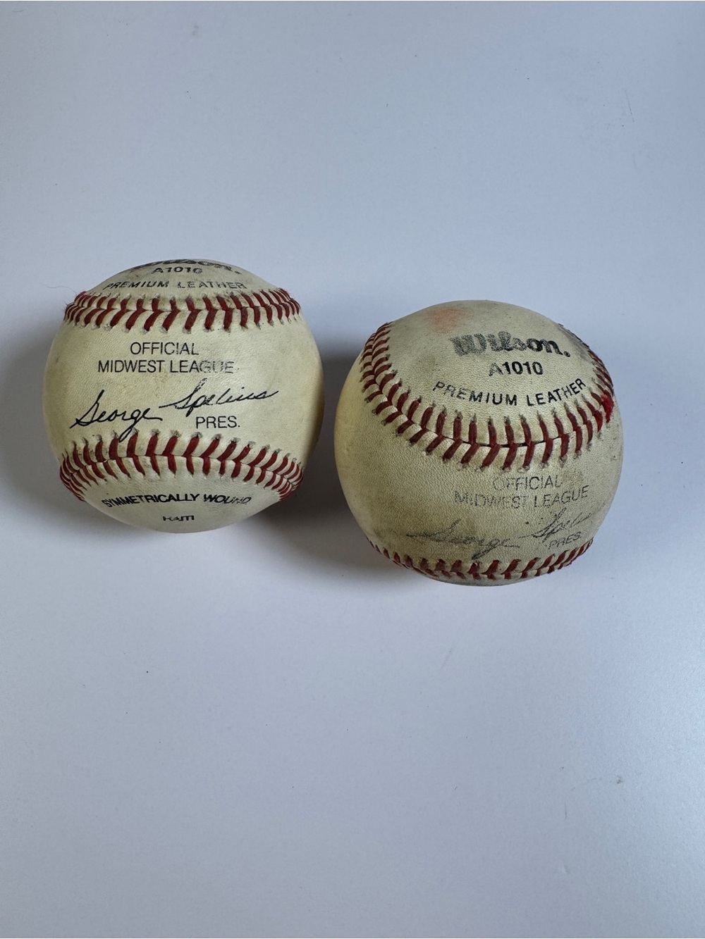 Set of TWO Vintage Official Midwest League George Spelius Baseball NEW from 1989